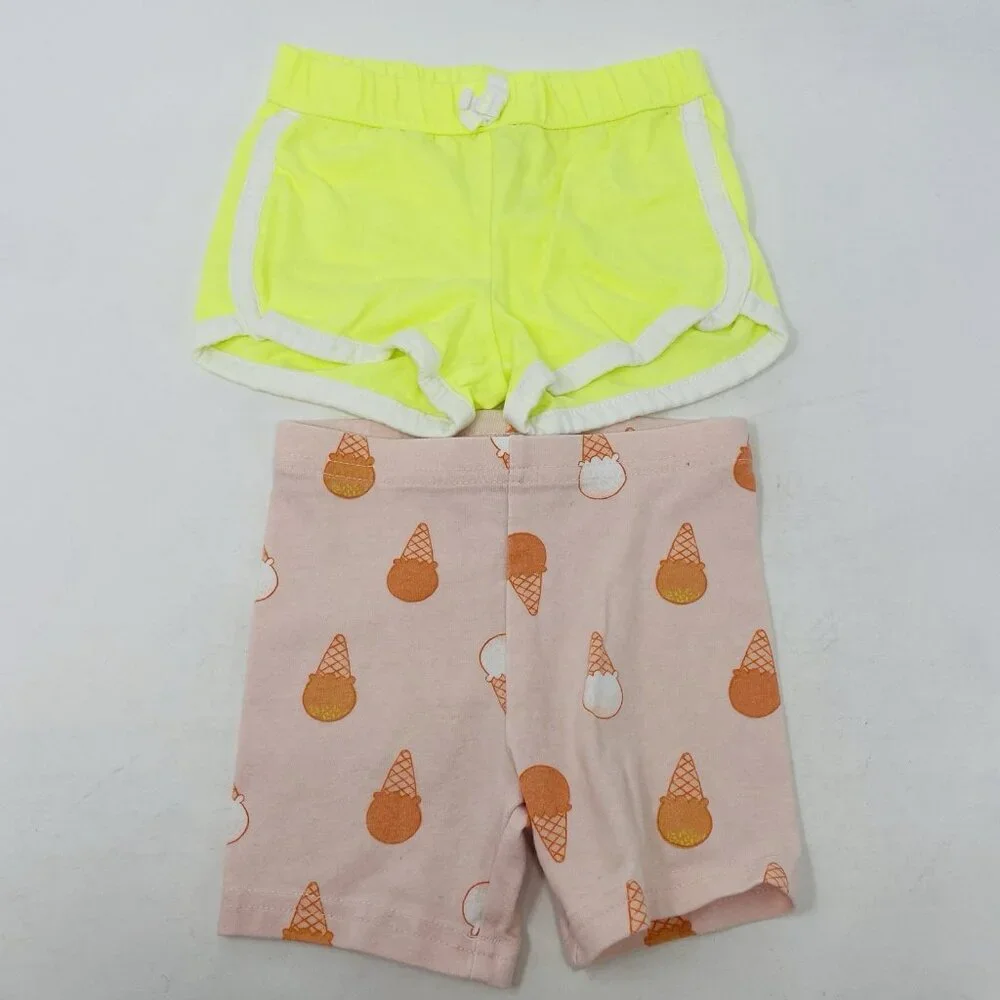 Carters Baby Girls Size 12‎ Months 6 Piece Bodysuits & Short Summer Set 1799
